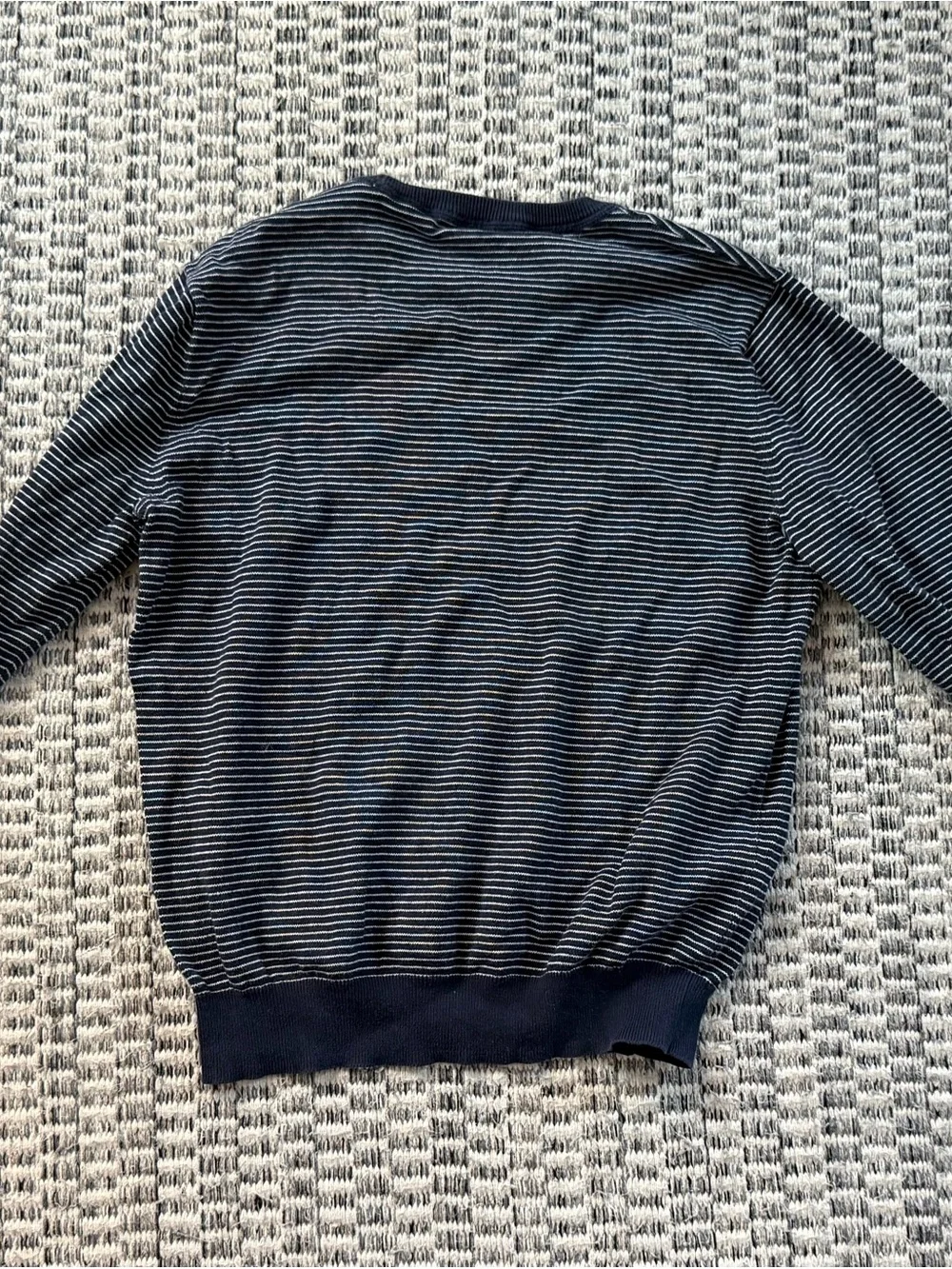 Men's JCREW Navy Striped Crewneck Sweater Size 8